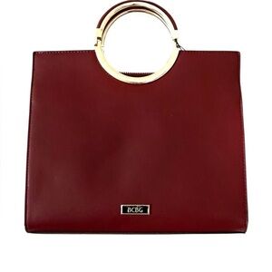 BCBG Maddie Satchel Bag – Wine Red with Gold Hardware NWT
